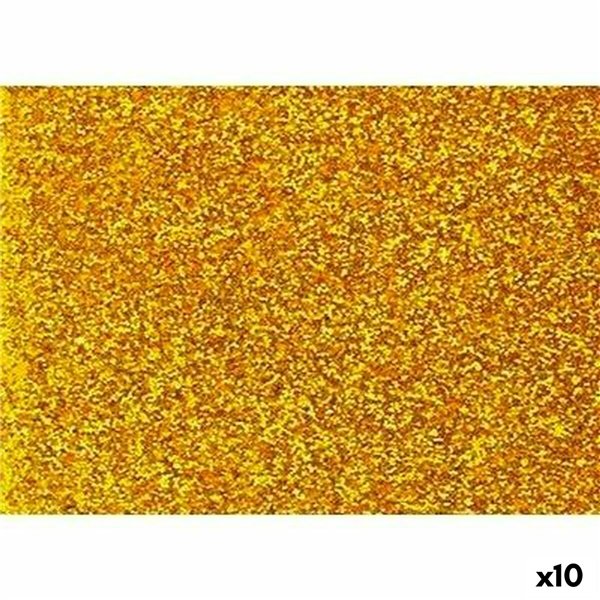Eva Rubber Fama Golden 20 x 30 cm Glitter (10 Units)
