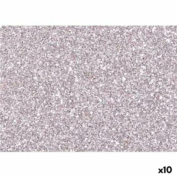 Eva Rubber Fama Silver 20 x 30 cm Glitter (10 Units)