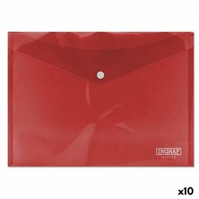 Document Holder Ingraf Plastic Red Clasp A4 (10Units)