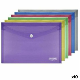 Document Holder Ingraf Plastic Multicolour Clasp A5 (10Units)
