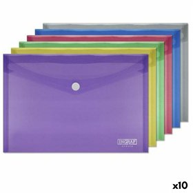 Document Holder Ingraf Plastic Multicolour Clasp A5 (10Units)