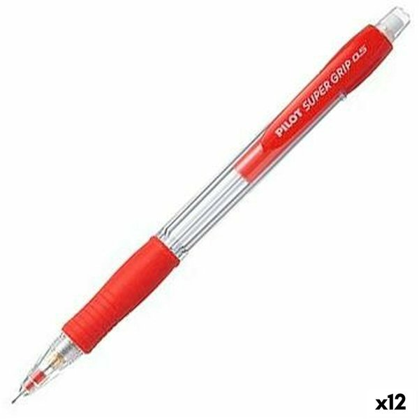 Pencil Lead Holder Pilot Super Grip Red 0,5 mm (12 Units)