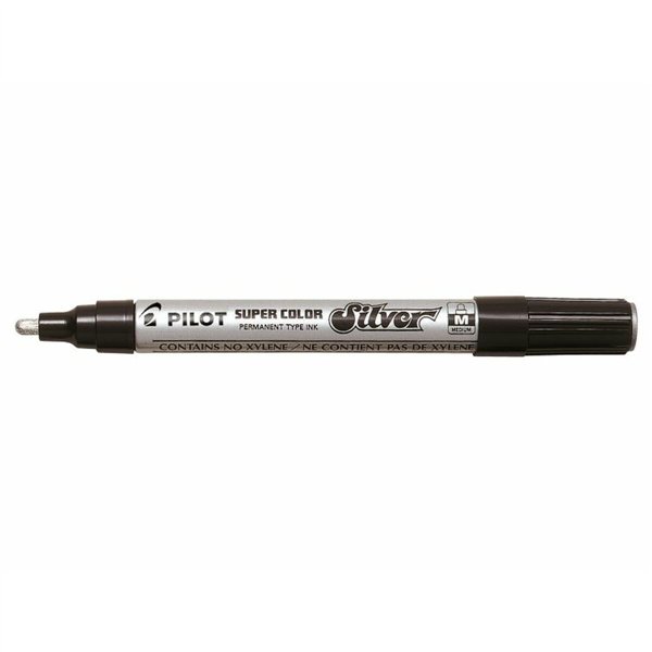 Permanent marker Pilot Disposable Silver (12 Units)