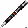 Felt-tip pens POSCA PC-5M Silver (6 Units)