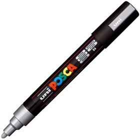 Felt-tip pens POSCA PC-5M Silver (6 Units)