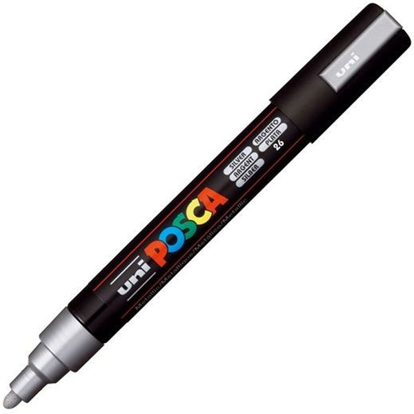 Felt-tip pens POSCA PC-5M Silver (6 Units)