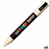 Felt-tip pens POSCA PC-5M Ivory (6 Pieces) (6 Units)
