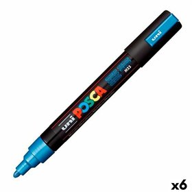 Felt-tip pens POSCA PC-5M Blue (6 Units)