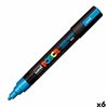 Felt-tip pens POSCA PC-5M Blue (6 Units)