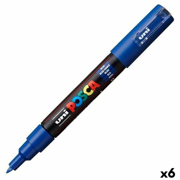 Felt-tip pens POSCA PC-1M Blue (6 Units)