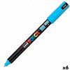 Felt-tip pens POSCA PC-1MR Blue Light Blue (6 Units)