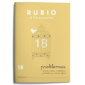 Maths exercise book Rubio Nº 18 A5 Spanish 20 Sheets (10 Units)