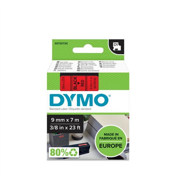Thermal transfer ribbon Dymo D1 40917 7 m Black/Red (5 Units)
