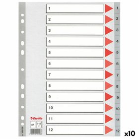 Seperators Esselte Numbered Grey A4 12 Sheets (10 Units)