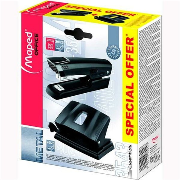 Set Maped 3543 Essentials Rock drill Stapler Black (16 Units)
