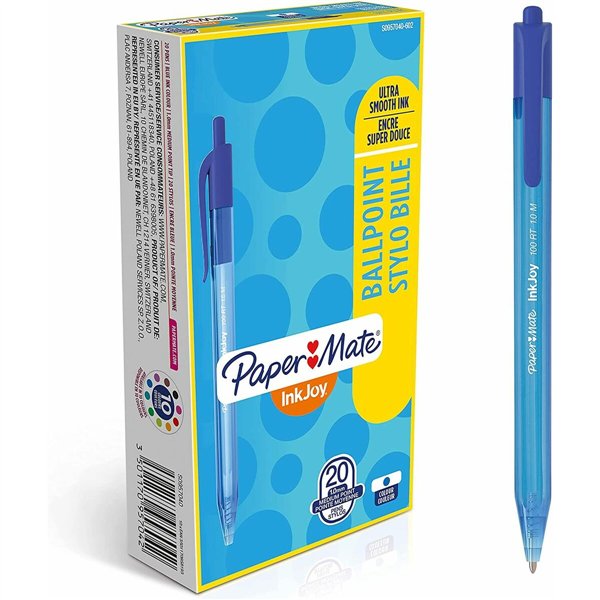 Pen Paper Mate Inkjoy 20 Pieces Blue 1 mm (36 Units)