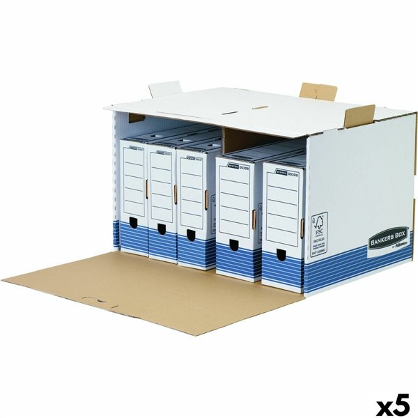 File Box Fellowes Blue White 5 Units (33,5 x 55,7 x 38,9 cm)