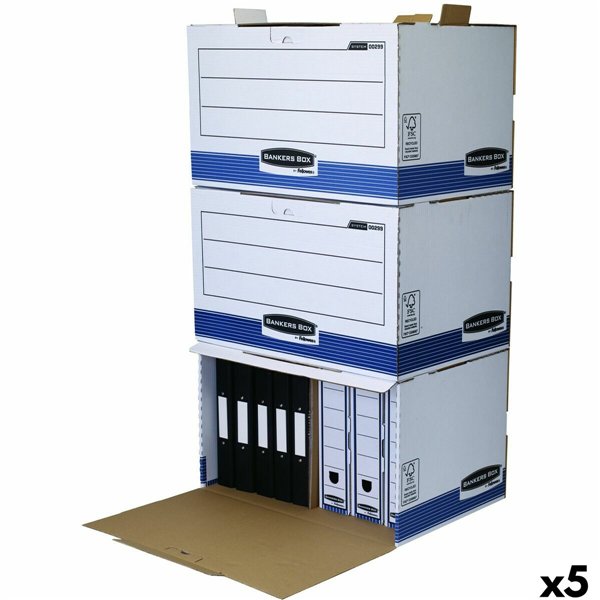 File Box Fellowes Blue White 5 Units (33,5 x 55,7 x 38,9 cm)