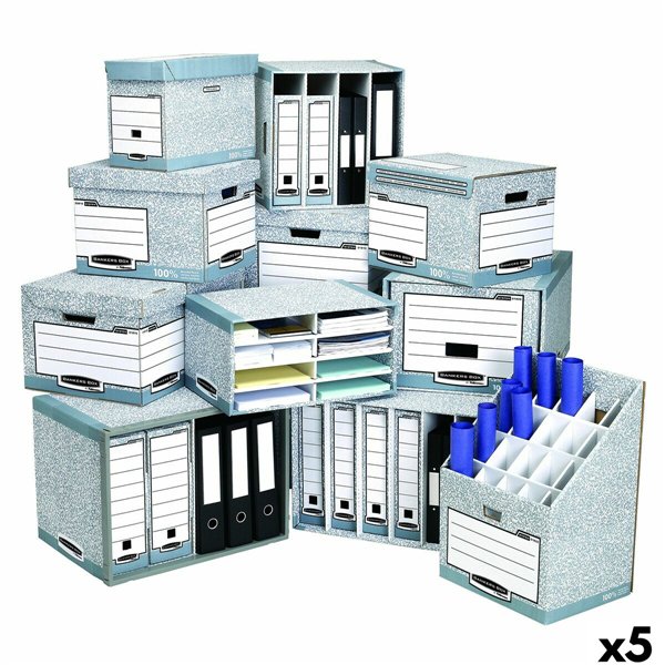 File Box Fellowes Blue White 5 Units (33,5 x 55,7 x 38,9 cm)