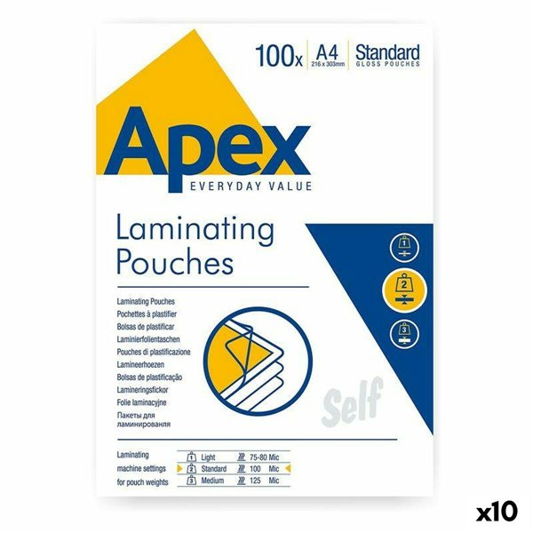 Laminating Pouches Fellowes 100 Pieces Transparent A4 (10Units)