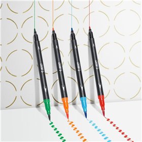 Set of Felt Tip Pens Bic Intensity Dual Tip Multicolour 6 Pieces