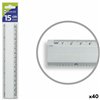 Ruler Bismark Silver Aluminium 15 cm (40 Units)