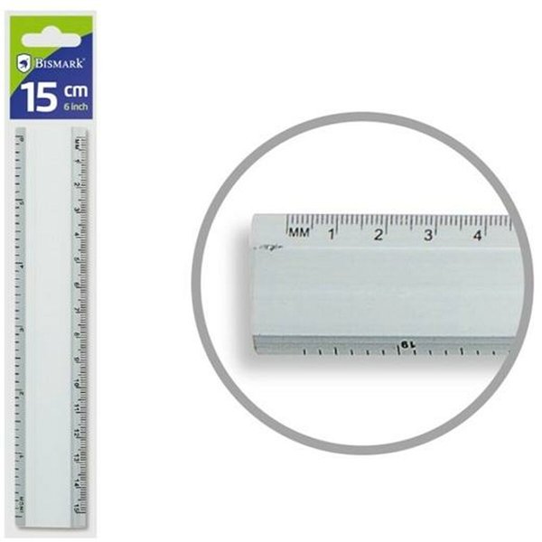 Ruler Bismark Silver Aluminium 15 cm (40 Units)