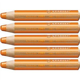 Colouring pencils Stabilo Woody Orange 3-in-1 (5 Units)