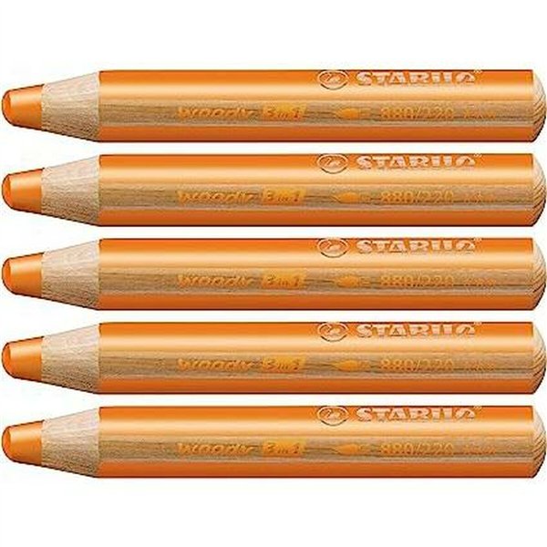Colouring pencils Stabilo Woody Orange 3-in-1 (5 Units)