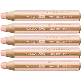 Colouring pencils Stabilo Woody Apricot 3-in-1 (5 Units)