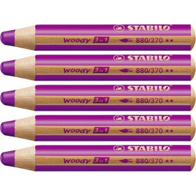 Colouring pencils Stabilo Woody Lilac 3-in-1 (5 Units)