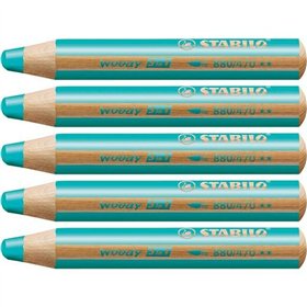 Colouring pencils Stabilo Woody Turquoise 3-in-1 (5 Units)
