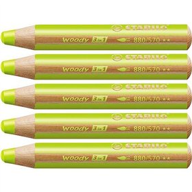 Colouring pencils Stabilo Woody Green 3-in-1 (5 Units)