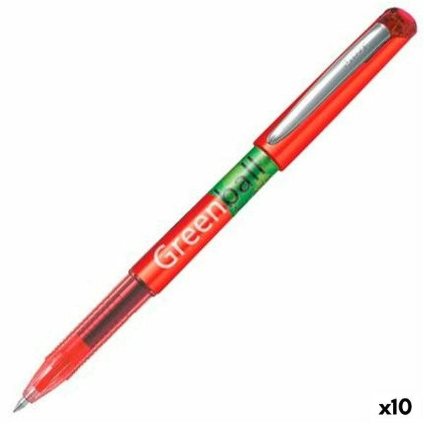 Liquid ink pen Pilot Green-Ball Red (10 Units)