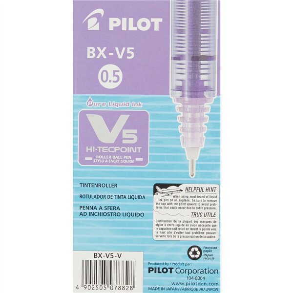 Liquid ink pen Pilot V-5 Hi-Tecpoint Violet 0,3 mm (12 Units)