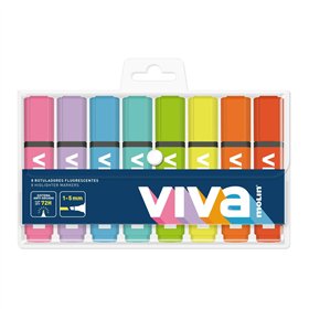 Fluorescent Marker Set Molin VIVA Multicolour 8 Pieces