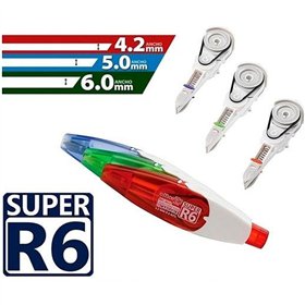Correction Tape Office Box SUPER R6 6 m 4,2 mm Replacement Red (24 Units)