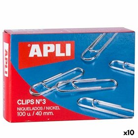 Clips Apli Nº 3 nickel 40 mm (10 Units)