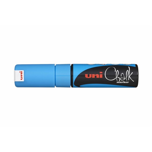Liquid chalk marker Uni-Ball PWE-8K Blue Light Blue (6 Pieces) (6 Units)