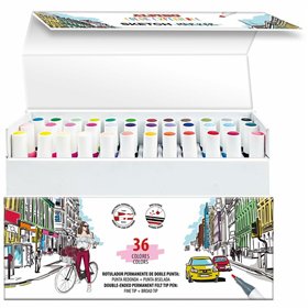 Set of Felt Tip Pens Alpino Sketch - Color Experience Multicolour Double-ended 36 Pieces