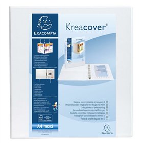 Ring binder Exacompta Kreacover White A4+ Customisable (10 Units)