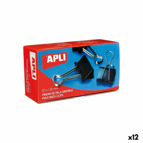 Clamps Apli Black Silver 41 mm (12 Units)