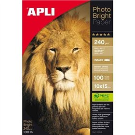Glossy Photo Paper Apli PHOTO BRIGHT 100 Sheets 10 x 15 cm (20 Units)
