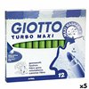 Set of Felt Tip Pens Giotto Turbo Maxi Light Green (5 Units)