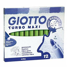 Set of Felt Tip Pens Giotto Turbo Maxi Light Green (5 Units)
