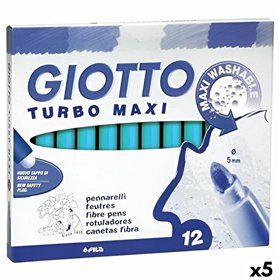 Set of Felt Tip Pens Giotto Turbo Maxi Sky blue (5 Units)