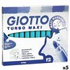 Set of Felt Tip Pens Giotto Turbo Maxi Sky blue (5 Units)