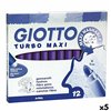 Set of Felt Tip Pens Giotto Turbo Maxi Violet (5 Units)