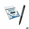 Set of Felt Tip Pens Giotto Turbo Maxi Black (5 Units)