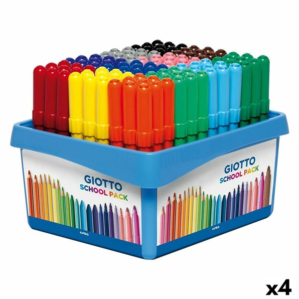 Set of Felt Tip Pens Giotto Turbo Maxi School Multicolour (4 Units)